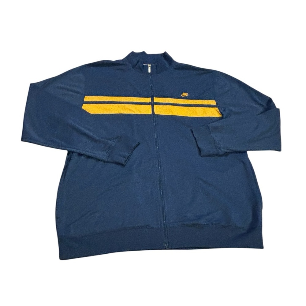 Nike‎ Full Zip Sweatshirt Blue with Yellow Stripes Size XL